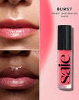 Saie Glossybounce - Hydrating Lip Gloss and Tinted Lip Oil Hybrid with Hyaluronic Acid & Jojoba Oil for Non-Sticky, Ultra-Shiny, Plump & Soft Lips - Everyday Makeup Essential - Burst (.17 oz)