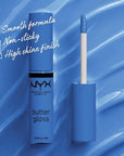 NYX PROFESSIONAL MAKEUP Butter Gloss, Non-Sticky Lip Gloss - Blueberry Tart (Periwinkle Blue)