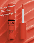 NYX PROFESSIONAL MAKEUP Butter Gloss, Non-Sticky Lip Gloss - Orangesicle (Orange)
