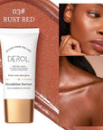 Bronzing Drops, Lightweight and Non-greasy Liquid Bronzer for Face & Body, Instant Sunshine Glow Serum for Flawless Skin & Radiant Finish (RUST RED)