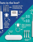 GuruNanda Lion & Lamb Kit 2.0, Electric Toothbrush with Water Flosser Combo, 4 Jet Tips, 4 Brush Heads, & IPX7 Waterproof Design for Complete Oral Care, White
