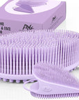 Avilana Silicone Body Scrubber – Gentle Shower Brush & Loofah Alternative- Food Grade & Lab Tested – Fast-Drying, Hygienic, BPA-Free Silicone Body Gentle Exfoliator (Lavender, Body & Face)