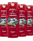 Old Spice Cleansing Body Wash for Men, 3X Defense, 24/7 Shower Fresh with Lasting Scent, 2-in-1 Body & Face Wash, Sharkhammer Scent, 24 oz (Pack of 4)