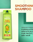 Garnier Fructis Sleek & Shine Shampoo, Conditioner + Anti-Frizz Serum Set for Frizzy, Dry Hair, Argan Oil (3 Items), 1 Kit (Packaging May Vary)