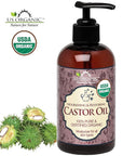 US Organic Castor Oil, USDA Certified Organic,Expeller Pressed, Hexane Free, 100% Pure & Natural moisturizing and emollient properties, For Skin, Hair Care, Eyelashes, DIY projects (8 oz (240 ml))
