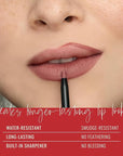 Runway Rogue Designer Liner Lip Pencil, Matte Crimson Dark-Red Lip Liner Pencil and Lip Liner Sharpener, ‘In the Press’
