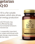 Solgar Vegetarian CoQ-10 200 mg, 30 Vegetable Capsules - Heart Healthy, Protective Antioxidant - Coenzyme Q10 (CoQ-10) Supplement - Vegan, Gluten Free, Dairy Free, Kosher - 30 Servings