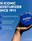NIVEA Creme Body, Face and Hand Moisturizing Cream for All Skin Types, Rich Body Moisturizer with Provitamin B5, 13.5 Oz Tin