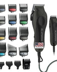 Wahl USA Pro Series Platinum Corded Clipper & Corded Trimmer for Home Haircutting with Color Coded Guide Combs – Model 79804-100