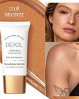 Instant Sunshine Bronzing Drops, Lightweight and Non-greasy Liquid Bronzer for Face Body, Glow Bronzing Serum Drops for Flawless Skin & A Radiant Finish(BRONZE)