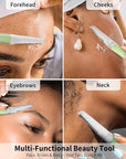 Face Razors for Women, Dermaplane Razor for Women Face, Eyebrow Razor, Facial Razors, Dermaplaning Tool, Reusable Metal Handle with 8 Microblades for Sensitive Skin, Peach Fuzz Remover, Green
