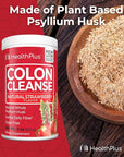 Health Plus Colon Cleanse Digestive Support | Natural Sweetener without Artificial Flavors | Daily Fiber for Toxin Elimination To Reduce Bloating | Strawberry Flavor | 9 Ounces, 36 Servings