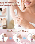 Electric Razors for Women, 5 in 1 Bikini Trimmer for Women, Wet/Dry Electric Shaver, Painless Womens Razor Shavers, Facial Hair Removal for Face Nose Eyebrow Arms Armpit Legs Pubic Area