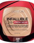 L'Oreal Paris Makeup Infallible Fresh Wear Foundation in a Powder, Up to 24H Wear, Waterproof, Sand, 0.31 oz.
