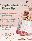 310 Nutrition All-In-One Meal Replacement Shake Powder - Plant-Based Protein Smoothie Blend w/High Fiber, Probiotics & Adaptogens - Low Carb, Vegan, Keto & Paleo Friendly - Strawberry - 14 Srv