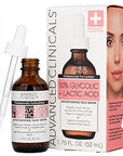 Advanced Clinicals Tea Tree Oil For Face + Vitamin C Serum + Exfoliating 10% Glycolic Acid + Lactic Acid Serum 3PC Skincare Set For Women & Men | Anti Aging Serums To Brighten, Exfoliate, & Hydrate