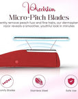 Dermaplane Razor, Eyebrow Razor & Peach Fuzz Remover, Micro-Pitch Facial Razors for Men & Women, Dermaplaning tool for Sensitive Skin Exfoliation with Protective Cover, Red, White, Blue (3-pack)