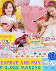 Jcoos Lip Gloss Making Kit, 73PCS Fun Make Your Own Lip Gloss Kit Kids, Beginner, Lipgloss Sets for Girls, DIY Lipstick Set, Moisturizing Lip Oil Base, Gifts for Tween Girls, Teens, Daughters, Women