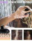 Sosoon Scalp Massager Shampoo Brush, Hair Scalp Scrubber Shower Hair Brush Head Massager for Stress Relax Hair Growth, Dandruff Brush Scalp Exfoliator for Women Men Kids Pets, Black