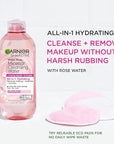 Garnier Micellar Water with Rose Water and Glycerin, Hydrating Facial Cleanser & Makeup Remover, For All Skin Types, Vegan, Cruelty Free, 13.5 Fl Oz (400mL), 2 Count