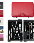 3 Swords Germany - brand quality 11 piece manicure pedicure grooming kit set for professional finger & toe nail care scissors clipper fashion leather case in gift box, Made by 3 Swords (03768)
