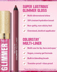Revlon Super Lustrous Glimmer Gloss and ColorStay Multi-Liner Bundle, Rose Glow and Dallying, Pack of 2