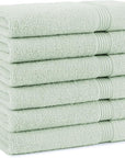 Arkwright Bathroom Hand Towels Set of 6 - Super Soft 100% Cotton, 600 GSM Quick Dry & Absorbent, Luxury Bath Essentials for Hotels, Spa, Hosts, and Vacation Rentals, Eucalyptus Green