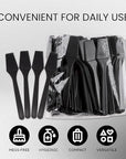 P 200pcs PANA Cosmetic Make Up Disposable Plastic 2.5" Spatulas Skin Care Facial Cream Mask Spatula (BLACK - 200 Pieces in a Box)
