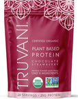 Truvani Vegan Pea Protein Powder | Chocolate Strawberry | 20g Organic Plant Based Protein | 20 Servings | Keto | Gluten & Dairy Free | Low Carb | No Added Sugar