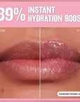 REVLON Super Lustrous Glimmer Gloss Gift Set, 3-Piece, Non-Sticky Lip Makeup, Plant-Based Glitter, High-Shine Finish, 008 Rose Glow, 005 Glazed Almond 001 Diamond Drama