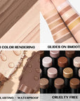 FOCALLURE 2 Pcs Mineral Cream Contour Stick,Moisturize Highlighter and Bronzer Pen,Non Stick Face Brightens & Shades Pencil,Long Lasting & Smooth Gliding Face Illuminator Makeup,23+10