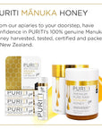 PURITI Manuka Honey Lip Balm – 3pack Soothing & Moisturizing, Enriched with Almond, Jojoba, Macadamia Oils, Cocoa Butter, Hydrating for Dry & Chapped Lips, 100% Genuine New Zealand Manuka Honey