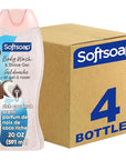 Softsoap Moisturizing Body Wash and Shave Gel, Rich Coconut Scent, 20 fl oz Bottle (Pack of 4)