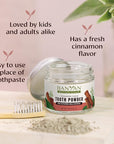 Banyan Botanicals Cinnamon Clove Tooth Powder – Ayurvedic Fluoride-Free Toothpaste Alternative with Miswak & Activated Charcoal from Amla – 0.75oz, 80+ Uses – Non GMO Sustainably Sourced Vegan