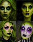 BAD COLOR 3PCS White Ogre Green Purple Face Body Paint Stick Makeup for Beetle-juice/ Frankenstein SFX Cosplay & Dress Up, Full-Coverage Halloween Facepaint Makeup Kit