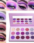 Afflano Purple Eyeshadow Palette Makeup Matte Glitter, Highly Pigmented Pink Eye Makeup Pallet, Dream Purple Pink Dark Red Violet Cute Bright Shimmer Travel Eyeshadow Pallet for Girl Women