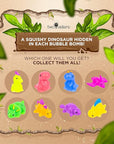 Dinosaur Bath Bombs for Kids with Surprise Dino Toys Inside (6 Pack) - Large Bubble Bath Bombs, Gentle and Safe, Made in USA, Gift Ideas for Boys, Girls and Teens by Two Sisters