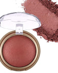 Baked Blush, Marbleized Blush for Cheeks, Shimmery Satin Finish Blushes Powder Palette, Buildable Color Natural Face Makeup Powder