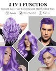 Temporary Purple Hair Spray Color Wax 4.23 oz, Instant Natural Violet Hairstyle Cream Dye, Washable Styling Pomades, Disposable Coloring Mud for Women Youth Men, Party Cosplay DIY Halloween
