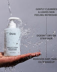 OUAI Detox Facial Cleanser - Deep Cleansing Face Wash with Glycolic Acid, Niacinamide & PHA - Removes Sweat, Dirt & Oil Without Drying - Gentle Face Cleanser for Post-Workout (7.8 Fl Oz)