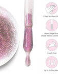 Dashing Diva One Gel Color & Magnetic Topper Duo - Diamante - Marshmallow & Iridescent Glitter Topper - 3-in-1 Base Coat, Nail Color & Top Coat - Gel Nail Polish Set
