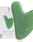Beauty by Earth Jade Gua Sha - Smoothes Fine Lines & Wrinkles, Face Sculpting Tool for Face Massage, Jaw Massager, Facial Massage Tools, Small Gifts for for Women and Teenage Girls