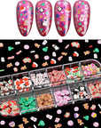 Christmas Nail Art Glitters Sequins, 36 Grids 3D Holographic Snowflake Nail Art Flakes Decals & Polymer Clay Slices, Winter Xmas Nails Design Decorations for Women DIY Manicure Christmas Party Decor