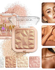 4 Colors Diamond Shimmering Powder, High Glossy Face Highlighter Eyeshadow