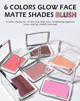 Pink Powder Blush Palette, Matte Powder Makeup Blush for Cheeks, Natural Glow Face Blush Contour Palette, Lightweight,Smooth, Highly Pigmented Buildable Color, Long-lasting All-Day Face Enhancing-Pink