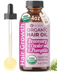 The ÉLIX USDA Organic Rosemary Oil for Hair Growth | Thickening Formula with Castor & Pumpkin Seed | for Hair Loss & Thinning | Made in USA | 4oz