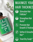 Hair Thickening and Moisturizing Serum - Vegan Scalp Treatment Oil for Women, Men with Dry, Frizzy, Weak Hair and Hair Loss. Peppermint, Wild Black Castor Oil, Unscented 2oz