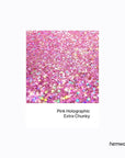 Hemway Eco Friendly Biodegradable Glitter 100g / 3.5oz Bio Cosmetic Safe Sparkle Vegan for Face, Eyeshadow, Body, Hair, Nail and Festival Makeup - Extra Chunky (1/24" 0.040" 1mm) - Pink Holographic