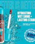 NYX Professional Makeup Lip IV Hydrating Glossy Lip Stain with 12HR Hydration - Mocha Me Wet (Brown)