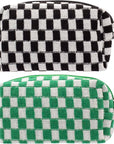 Pazimiik checkered makeup bag for